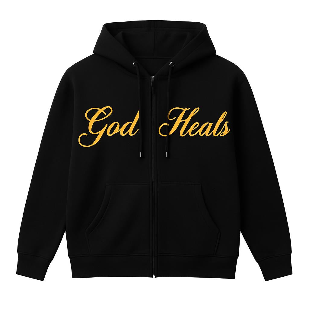 God Heals Hoodie-Gold & Black (5 colors)