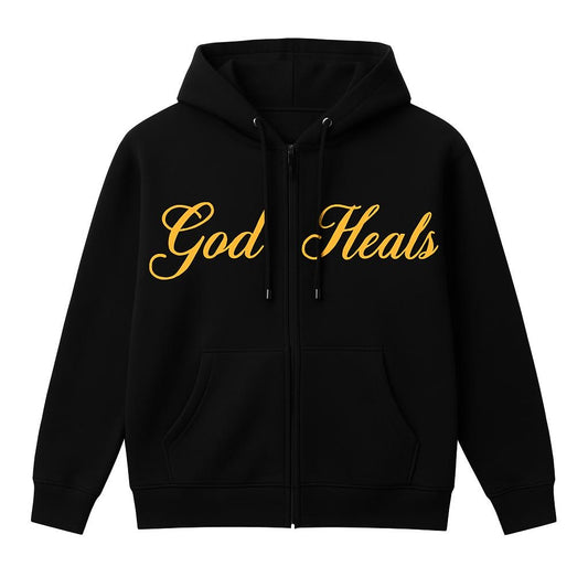 God Heals Hoodie-Gold & Black (5 colors)
