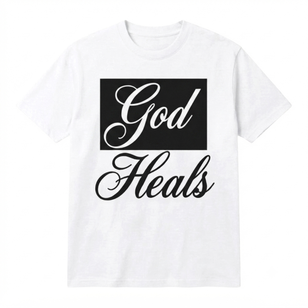 God Heals Tee-White