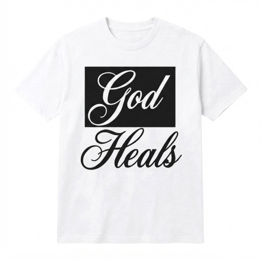 God Heals Tee-White